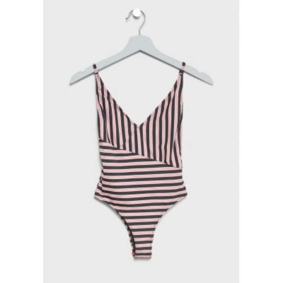 Topshop Other - TopShop Stripe Block Plunge Swimsuit